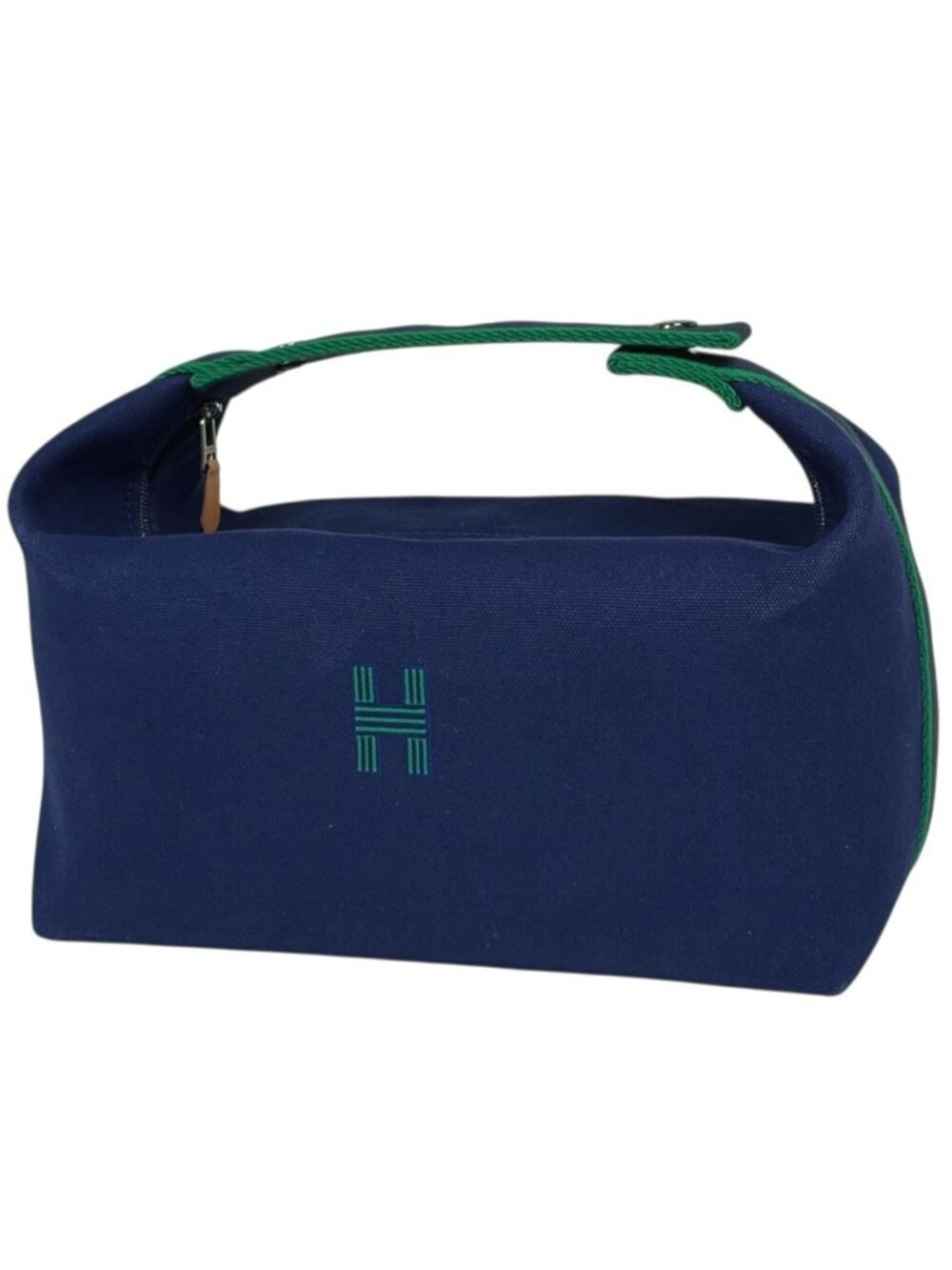 Hermes Brid-a-brac GM Handbag Handle Toile H Navy Green